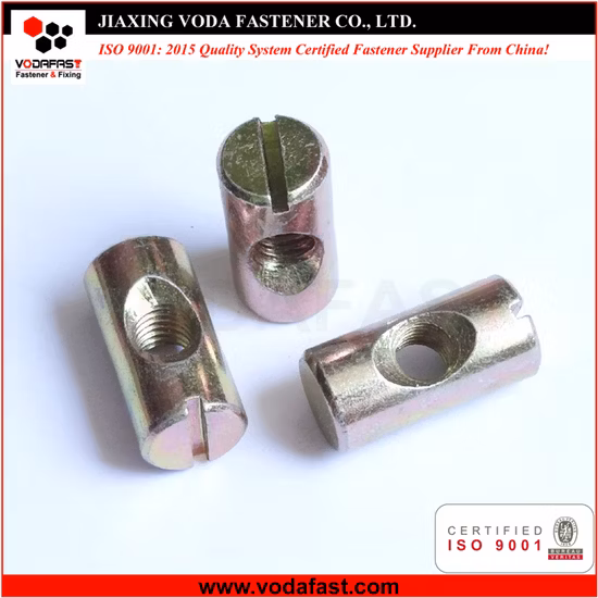 Vodafast Muebles Cross Dowel Barril Tuercas Galvanizado Amarillo