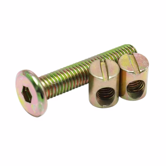 Tuerca de remache de acero al carbono chapado en zinc Pasador cruzado o tuercas de pasador de cabeza ranurada Tuercas de barril para muebles